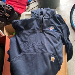 Carhartt Dark Blue Rain Defender Pullover with Logo